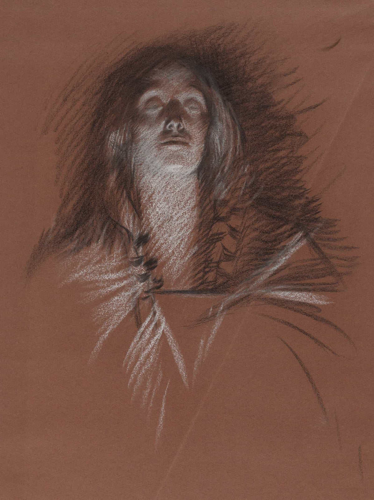 Study For Head Of A Celtic Woman From The Play Scene Hamlet Act Scene by Edwin Austin Abbey