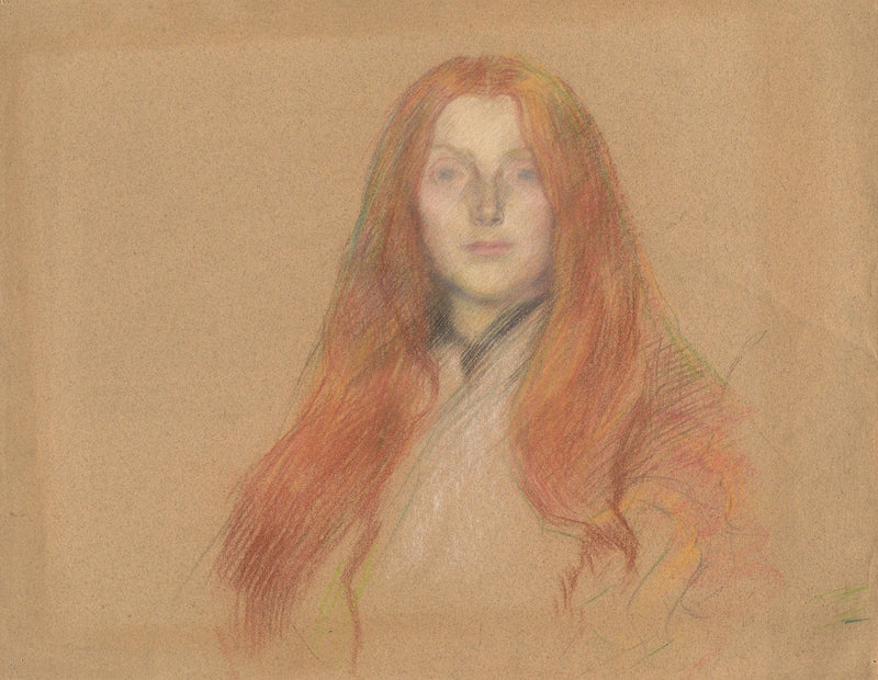 Study For Head Of Ophelia by Edwin Austin Abbey
