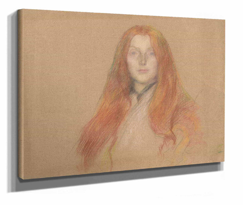 Study For Head Of Ophelia by Edwin Austin Abbey