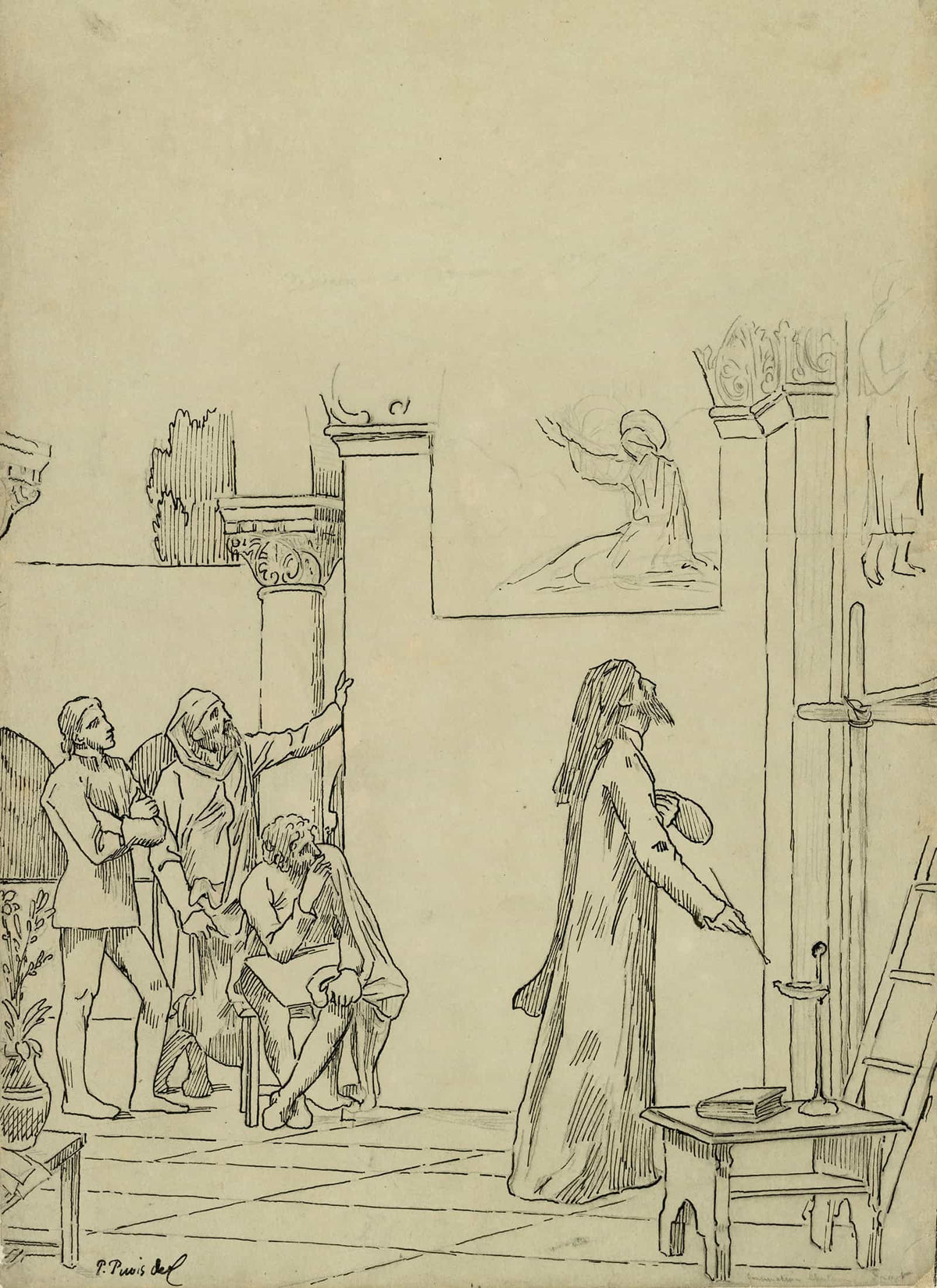Study For Linspiration Chretienne   by Pierre Puvis De Chavannes