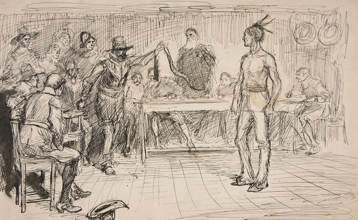 Study For Miles Standishs Challenge by Edwin Austin Abbey