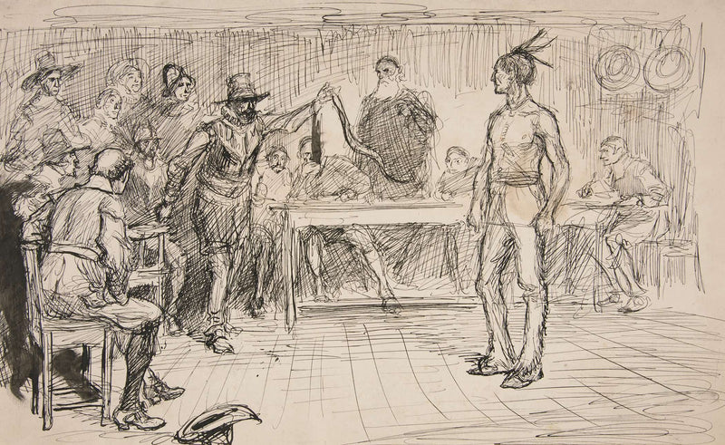 Study For Miles Standishs Challenge by Edwin Austin Abbey