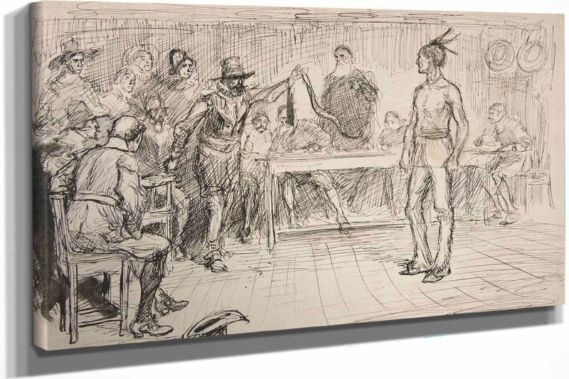 Study For Miles Standishs Challenge by Edwin Austin Abbey