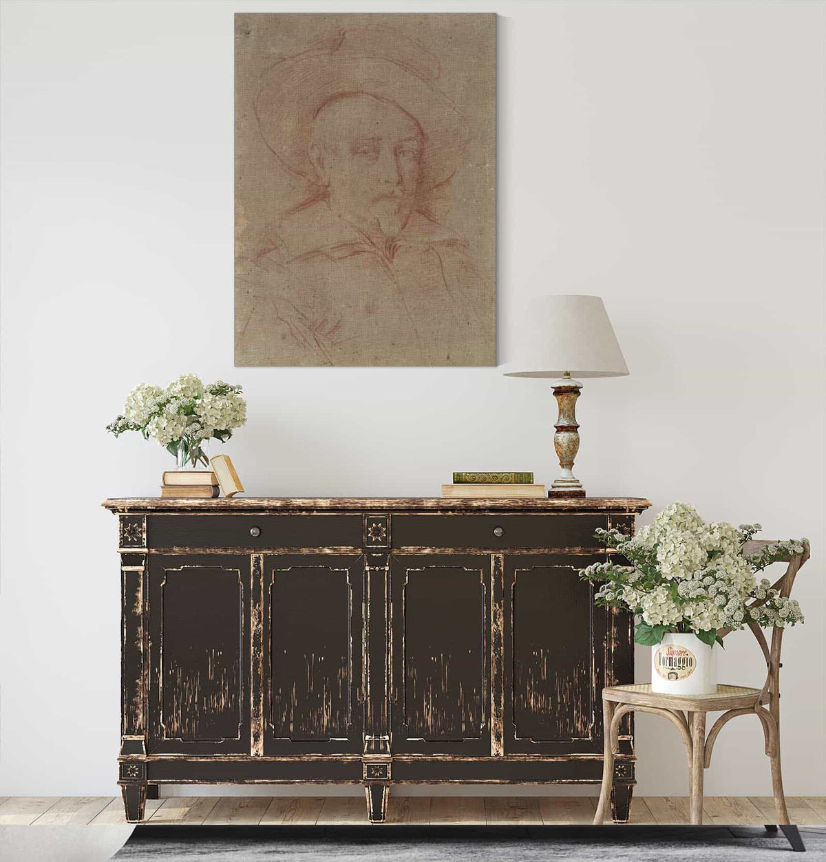 Study For Self Portrait In The Uffizi Gallery Florence by Guido Reni