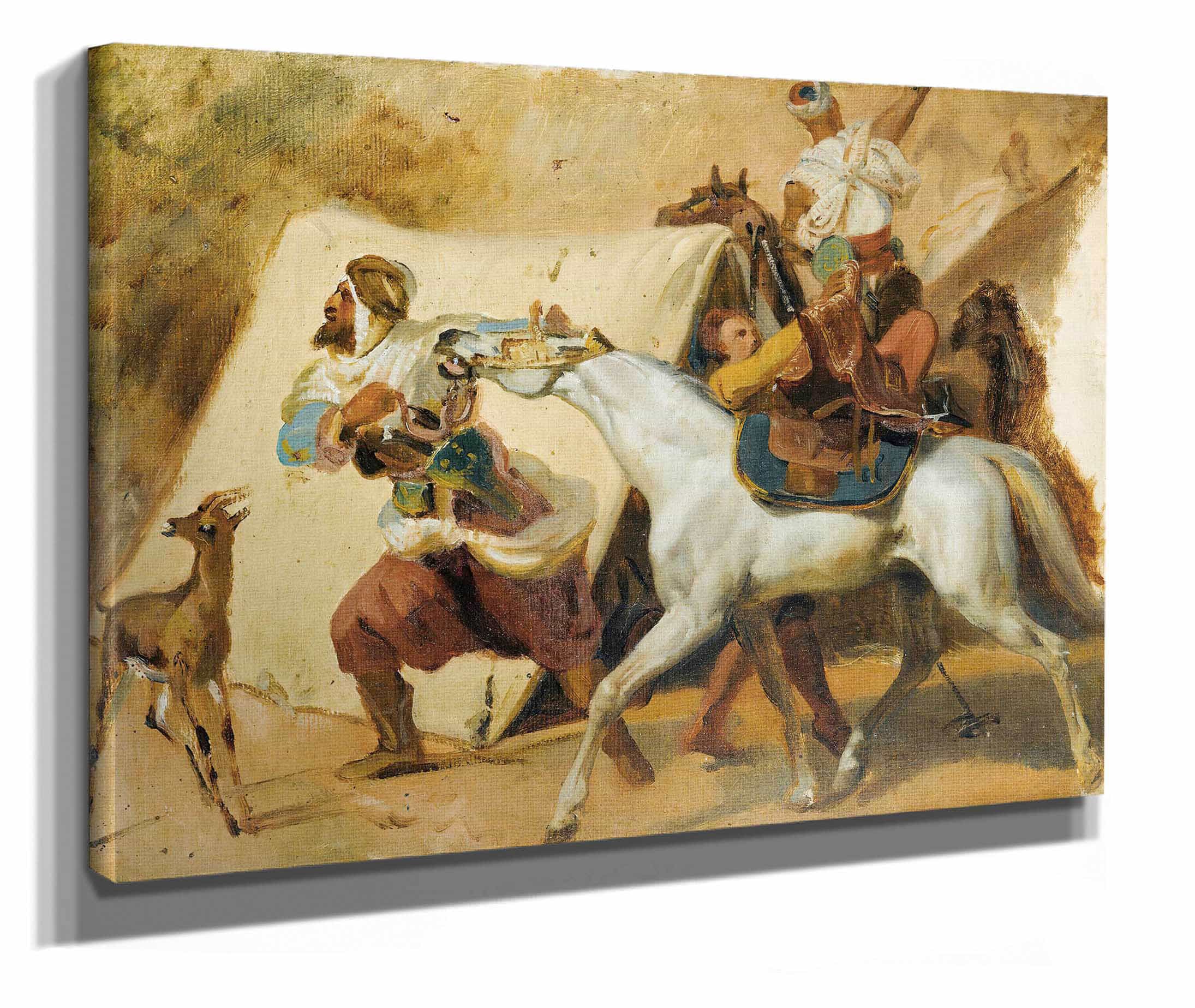 Study For The Attack Of Abd El Kader S Smalah By The Duke Daumale by Horace Vernet