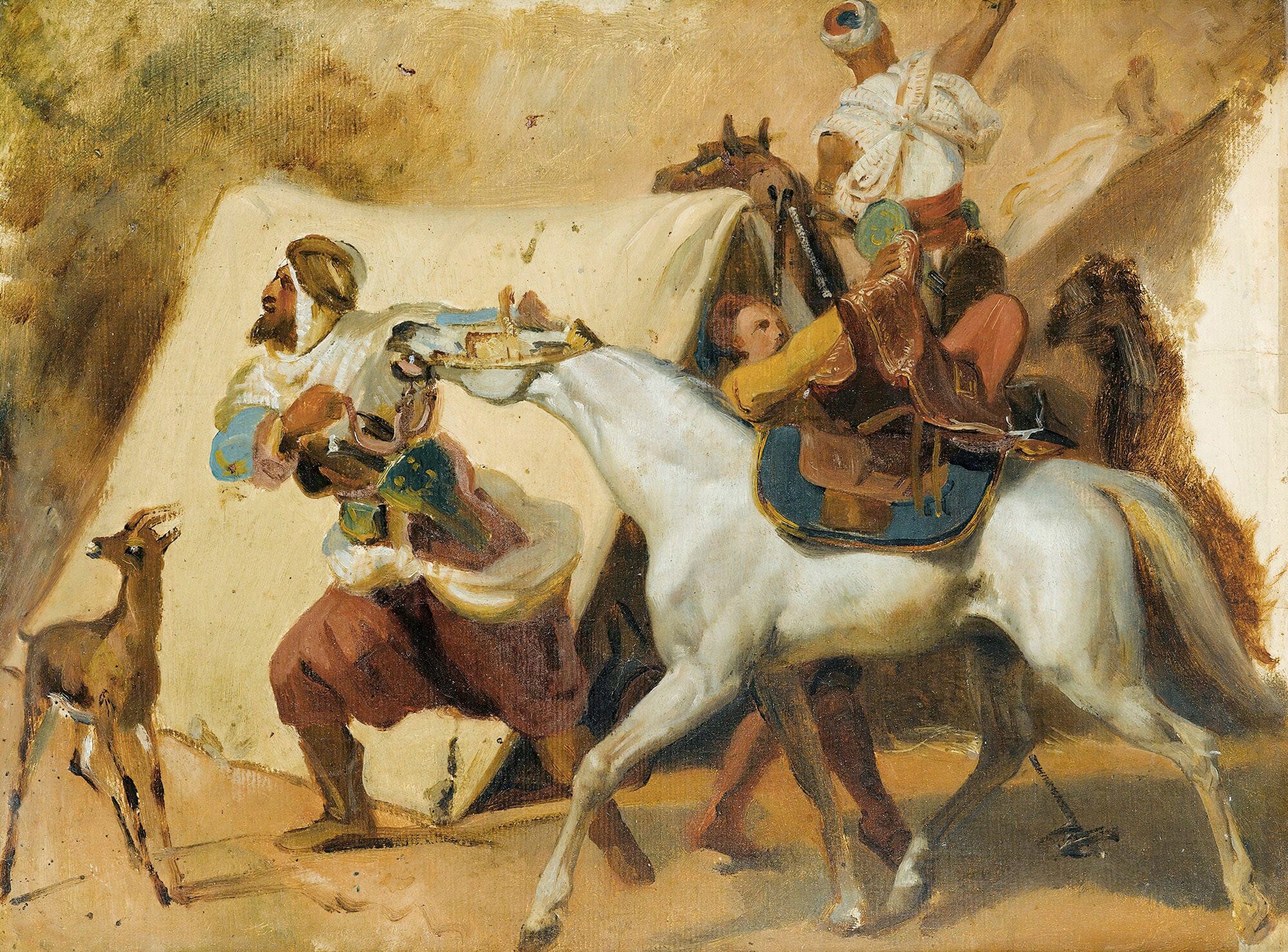 Study For The Attack Of Abd El Kader S Smalah By The Duke Daumale by Horace Vernet