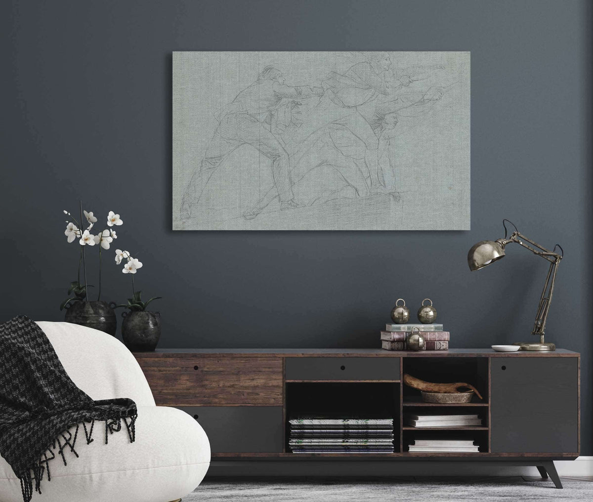 Study For The Defeat Of The Floating Batteries At Gibraltar  by John Singleton Copley