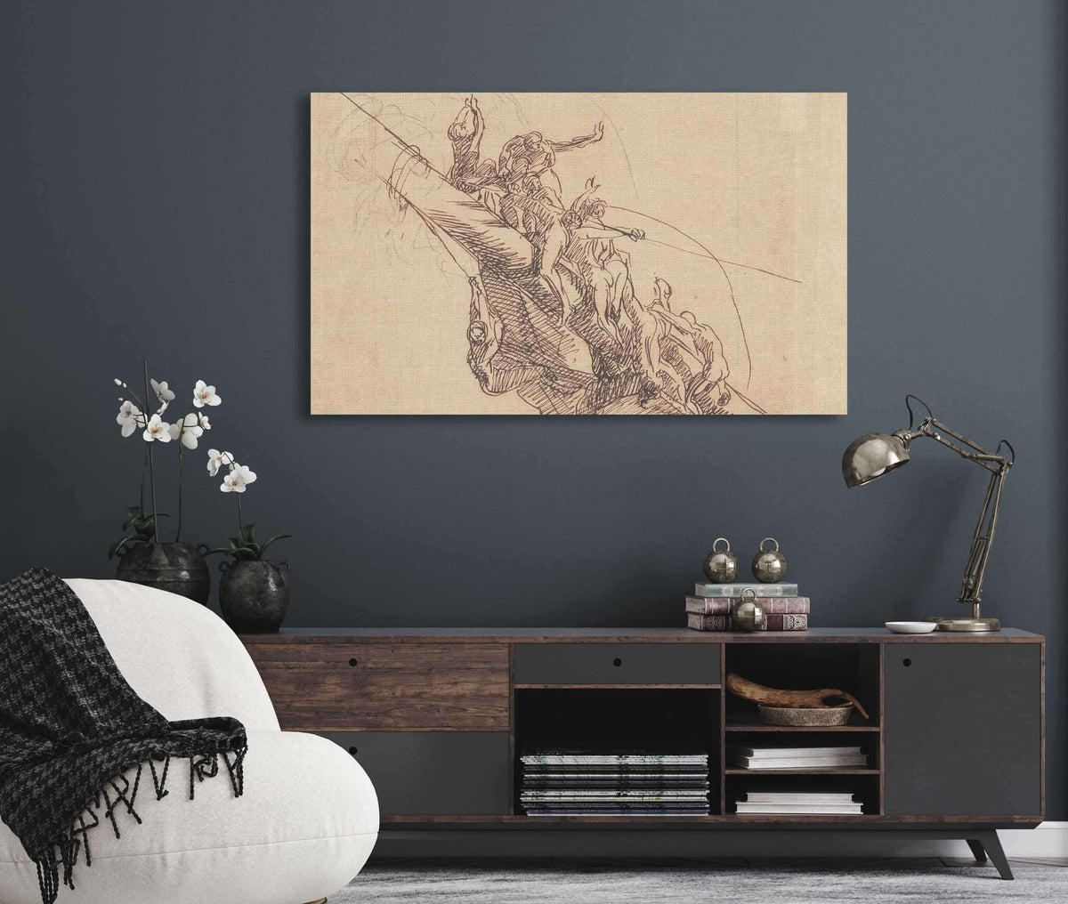 Study For The Defeat Of The Floating Batteries At Gibraltar  by John Singleton Copley