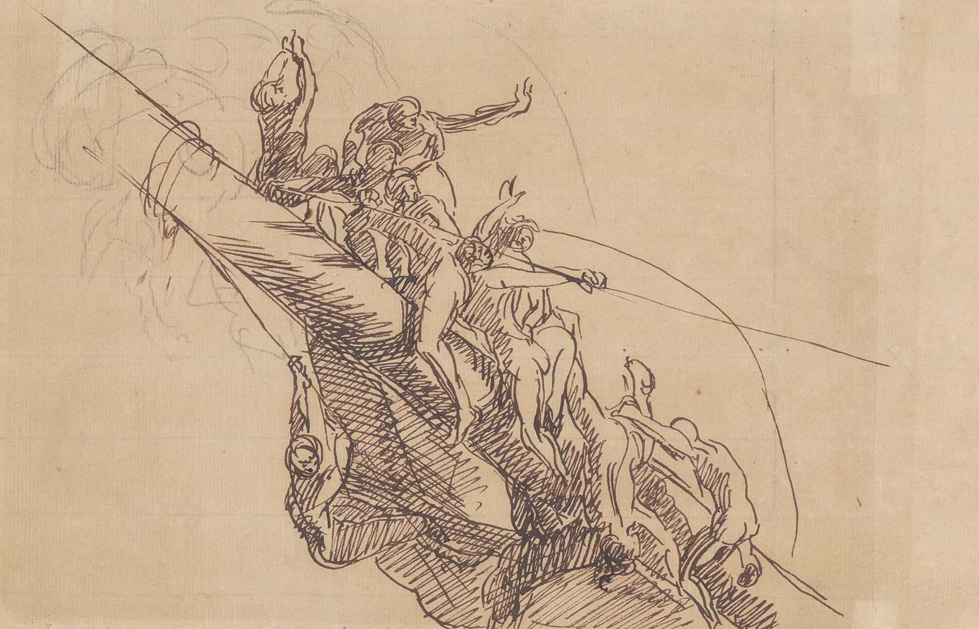 Study For The Defeat Of The Floating Batteries At Gibraltar  by John Singleton Copley