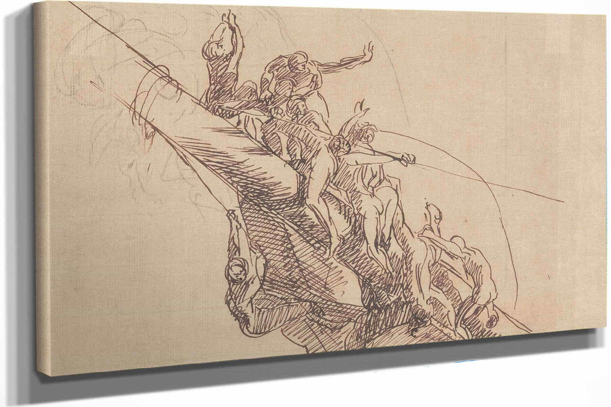 Study For The Defeat Of The Floating Batteries At Gibraltar  by John Singleton Copley