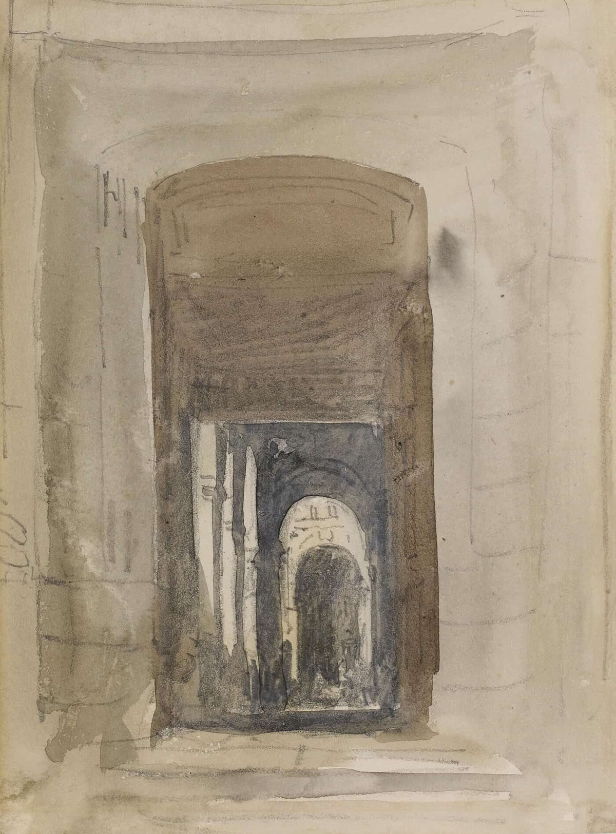 Study For The Door Of The Church Of Saint Roch Paris by David Cox