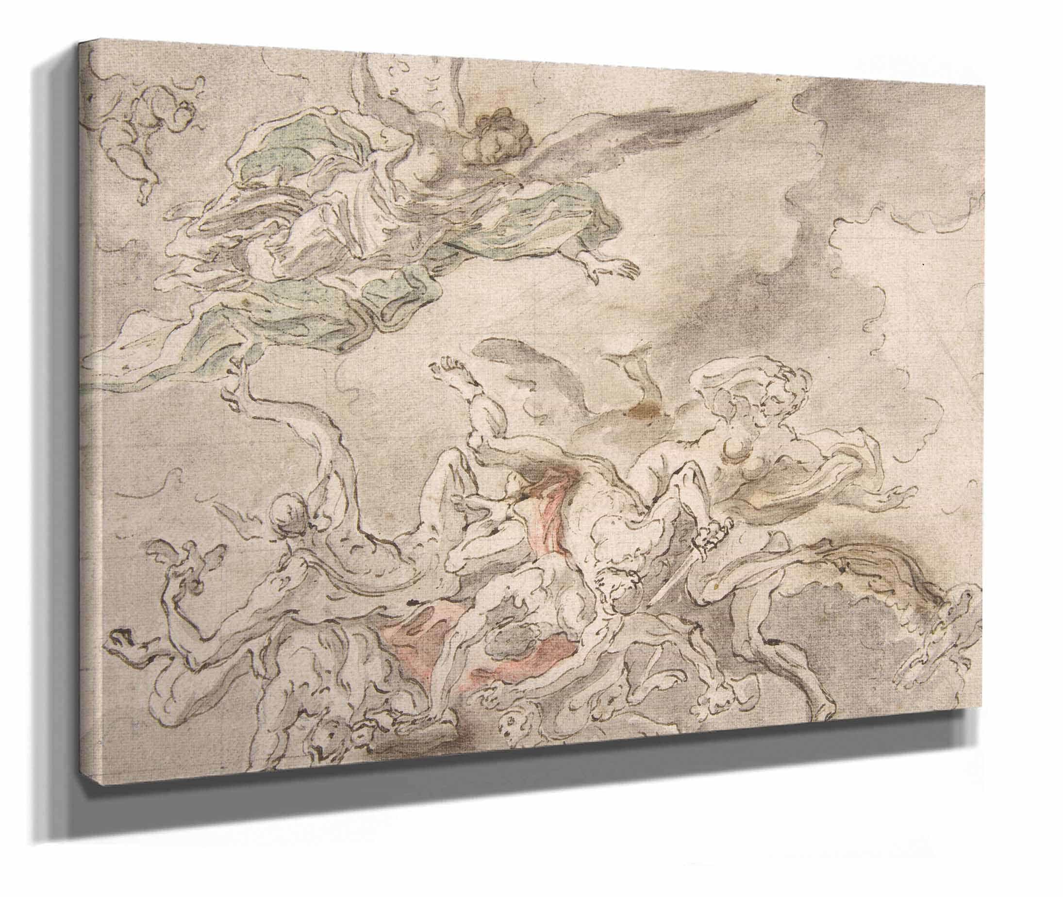 Study For The Fall Of Simon Maqus S Paolo Maggiare Naples by Francesco Solimena