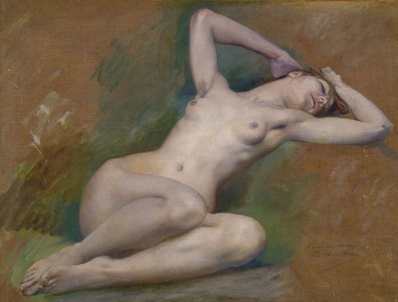 Study For The Figure Of Spring At Lopera Comique Paris by Luc Olivier Merson