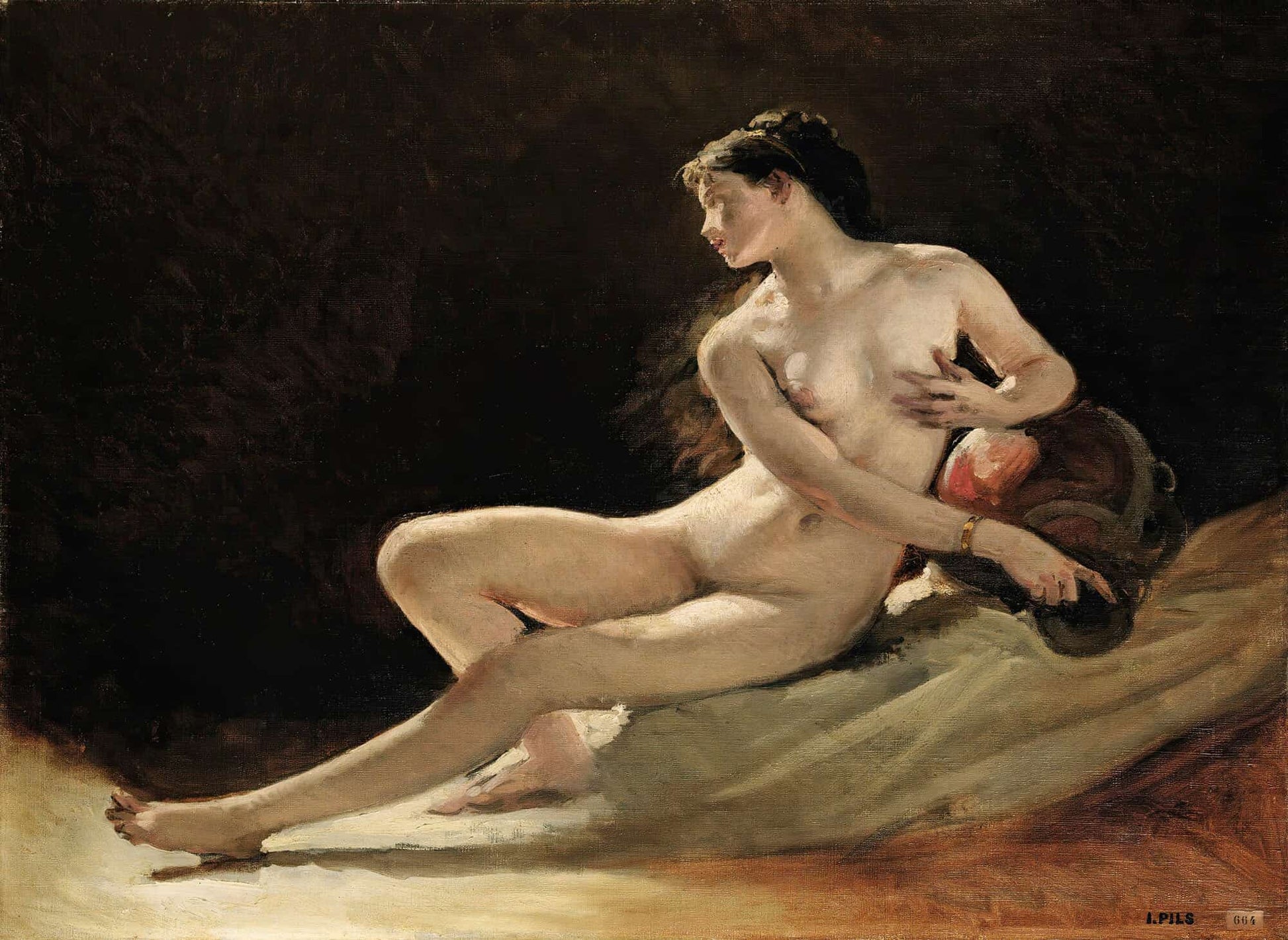 Study For The Figure Of The Seine For The Opera Garnier Paris by Isidore Pils