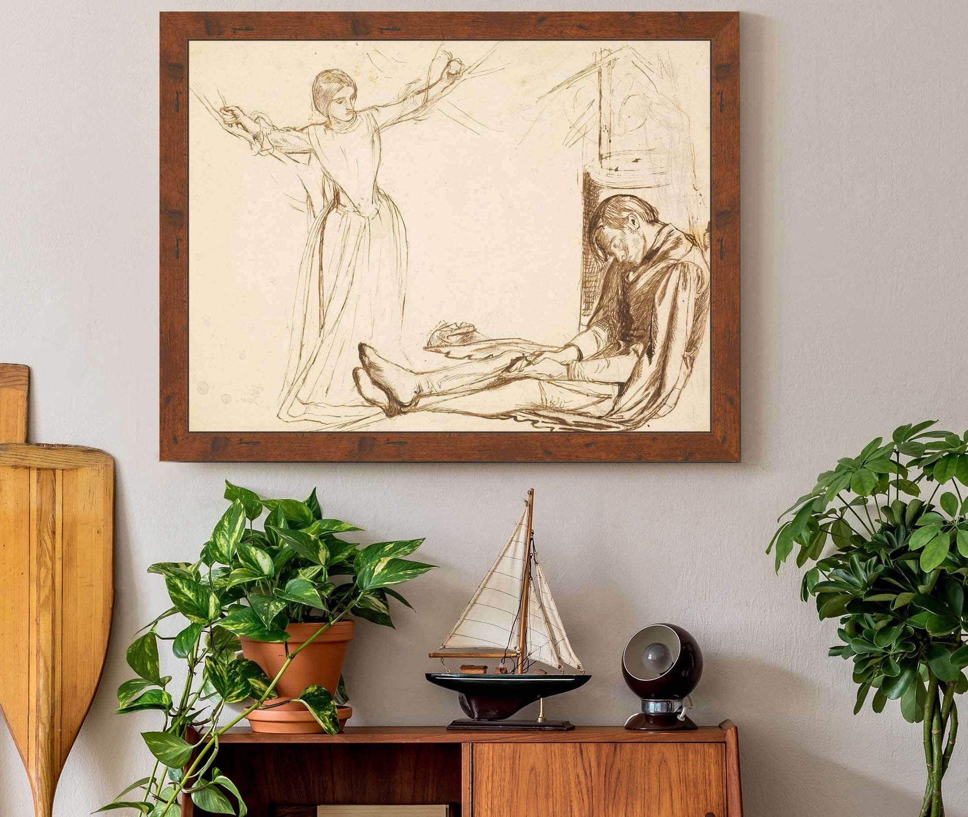 Study For The Figures Of Guenevere And Launcelot by Dante Gabriel Rossetti