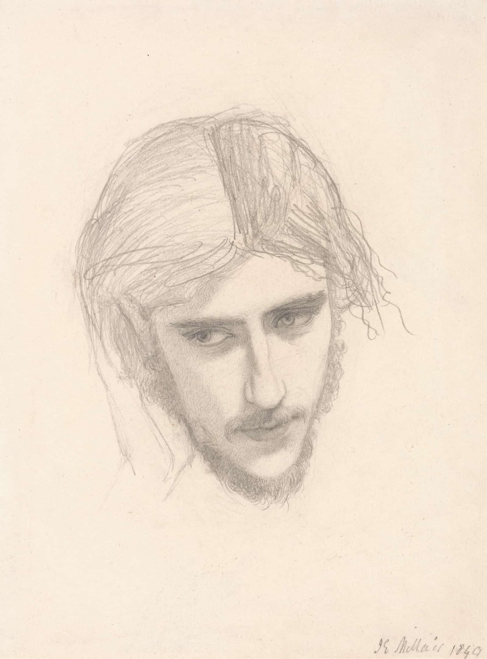 Study For The Head Of Ferdinand In Ferdinand Lured By Ariel by Sir John Everett Millais