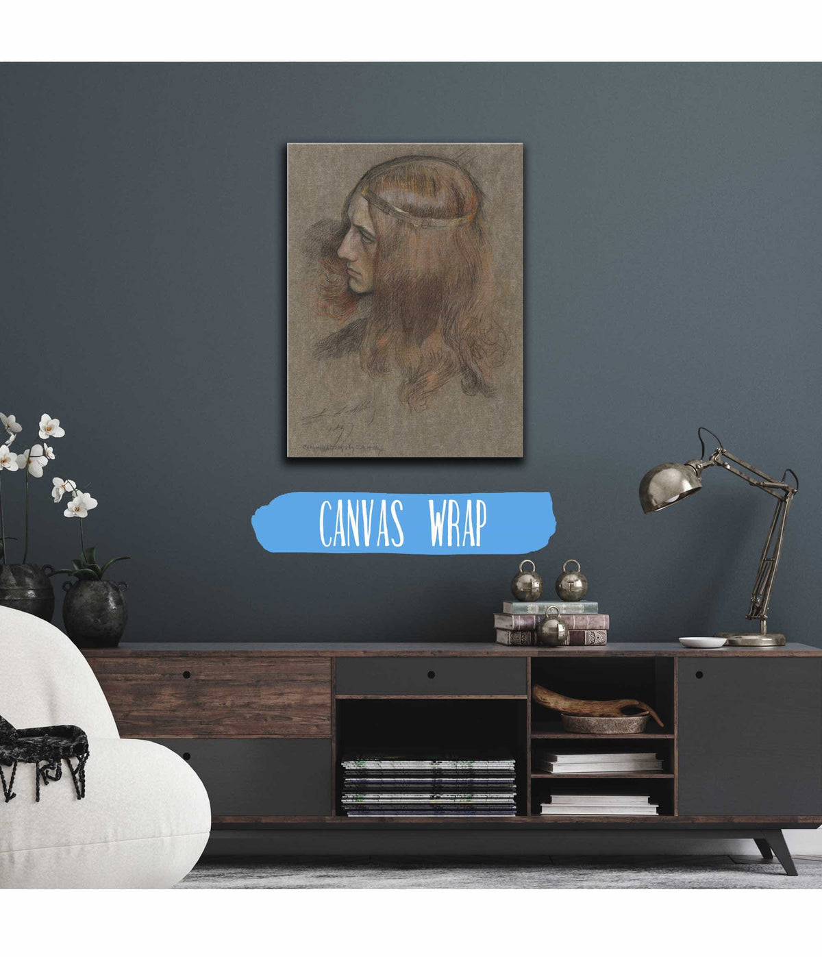 Study For The Head Of Hamlet For The Play Scene In Hamlet by Edwin Austin Abbey