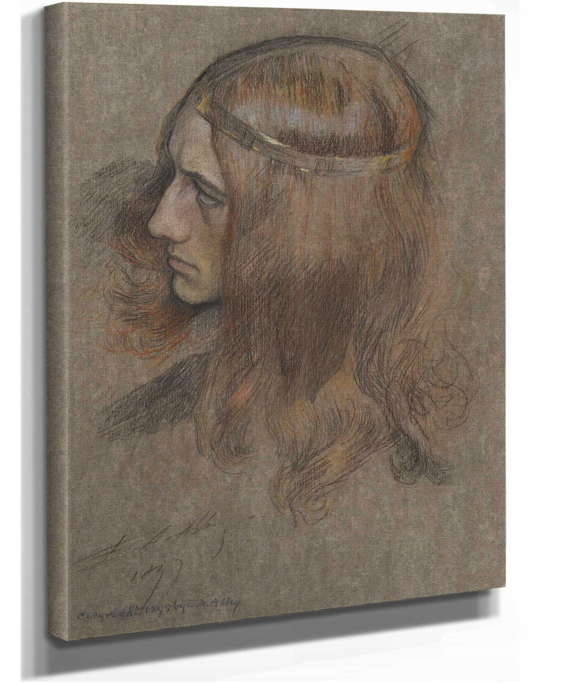 Study For The Head Of Hamlet For The Play Scene In Hamlet by Edwin Austin Abbey