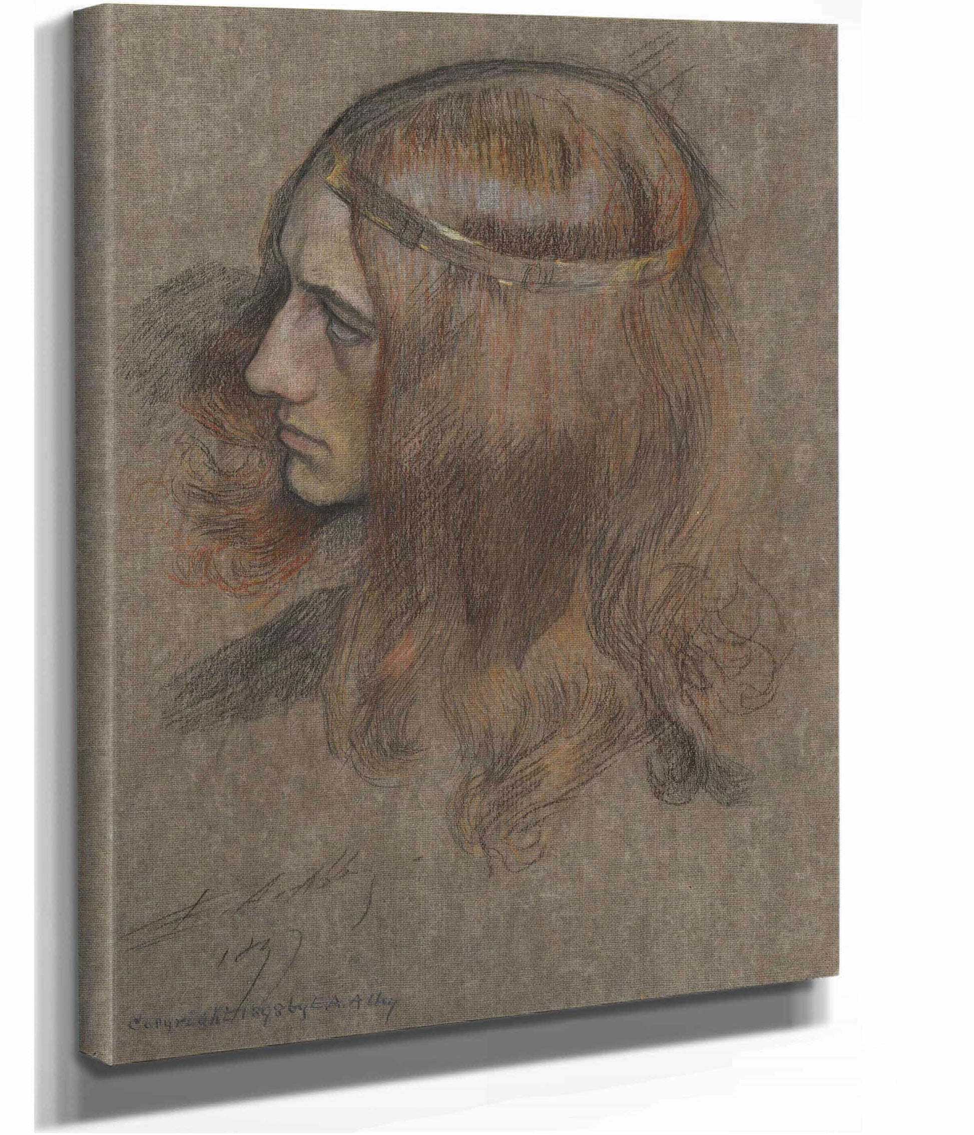 Study For The Head Of Hamlet For The Play Scene In Hamlet by Edwin Austin Abbey