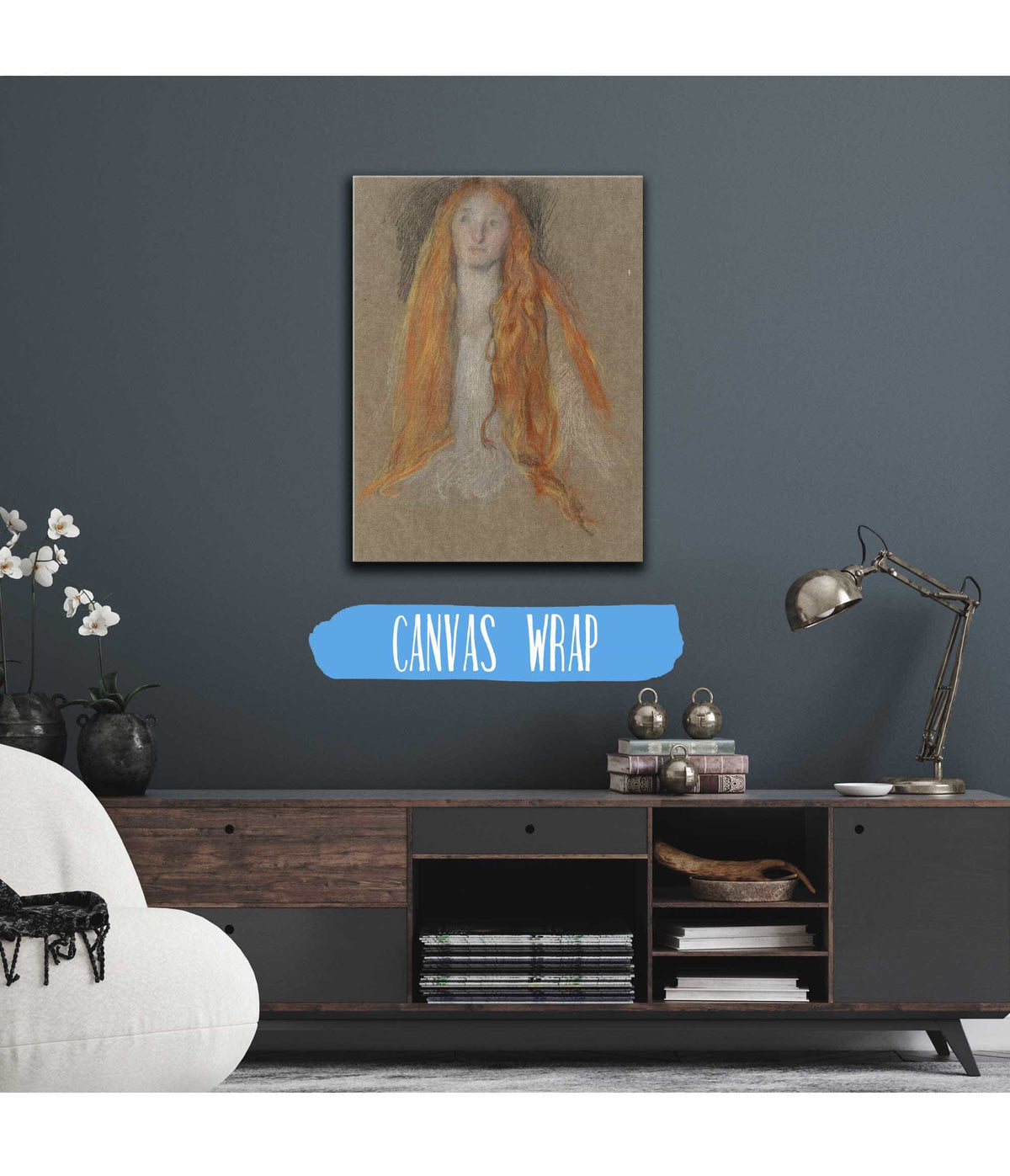 Study For The Head Of Ophelia In The Play Scene In Hamlet by Edwin Austin Abbey