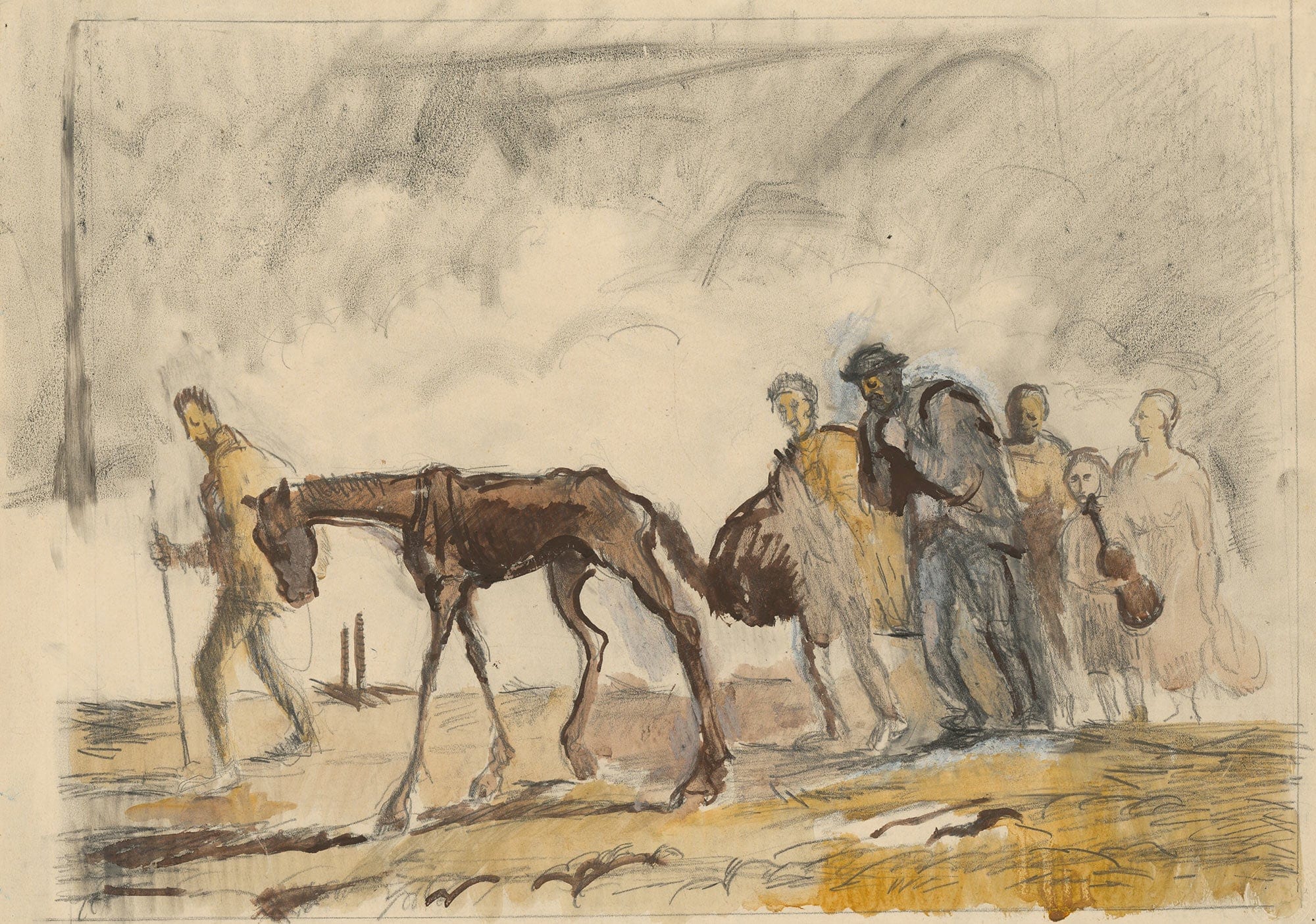 Study For The Lithograph Refugees by Cyprian Majernik