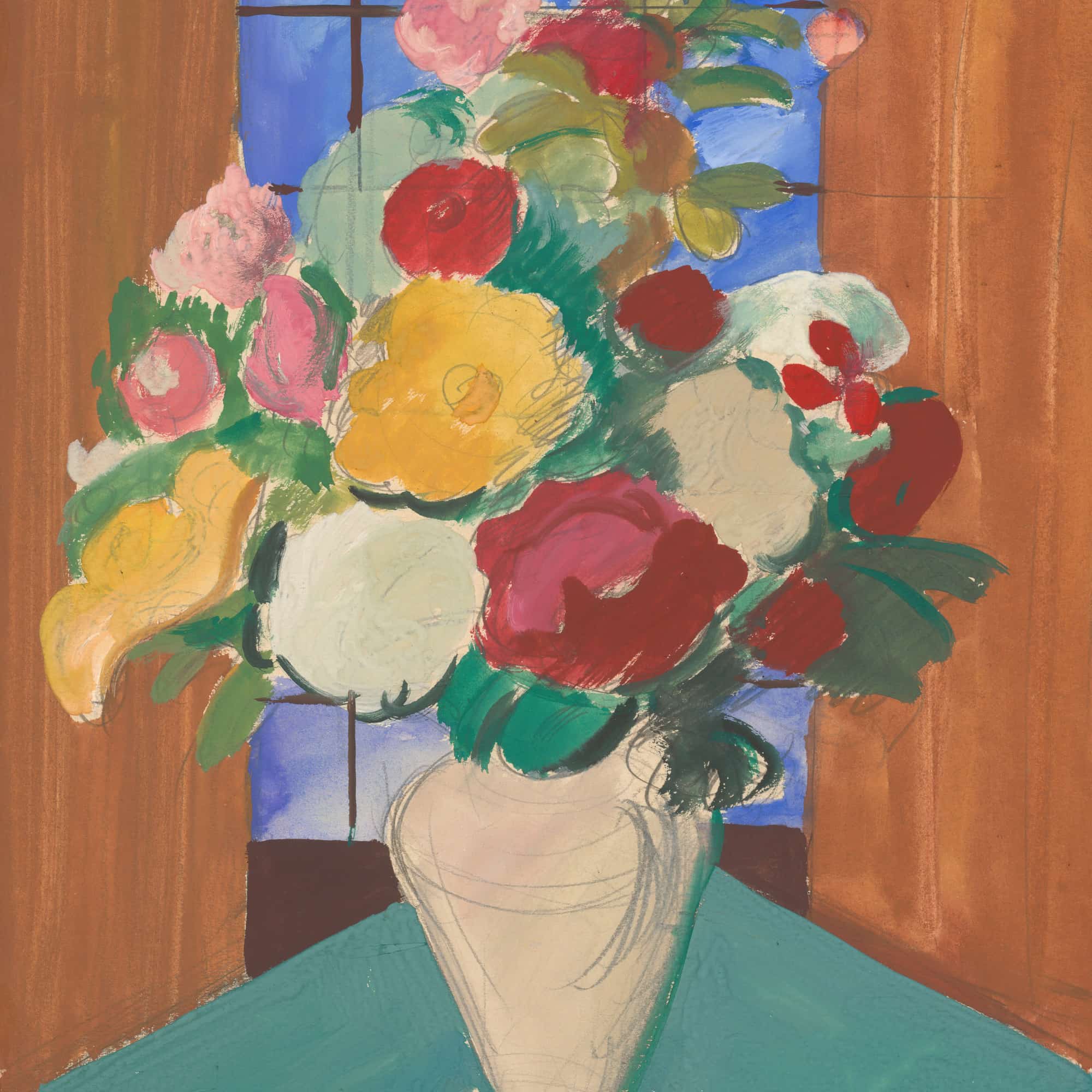 Study For The Painting Spanish Motif Flowery Still Life On The Back by Cyprian Majernik