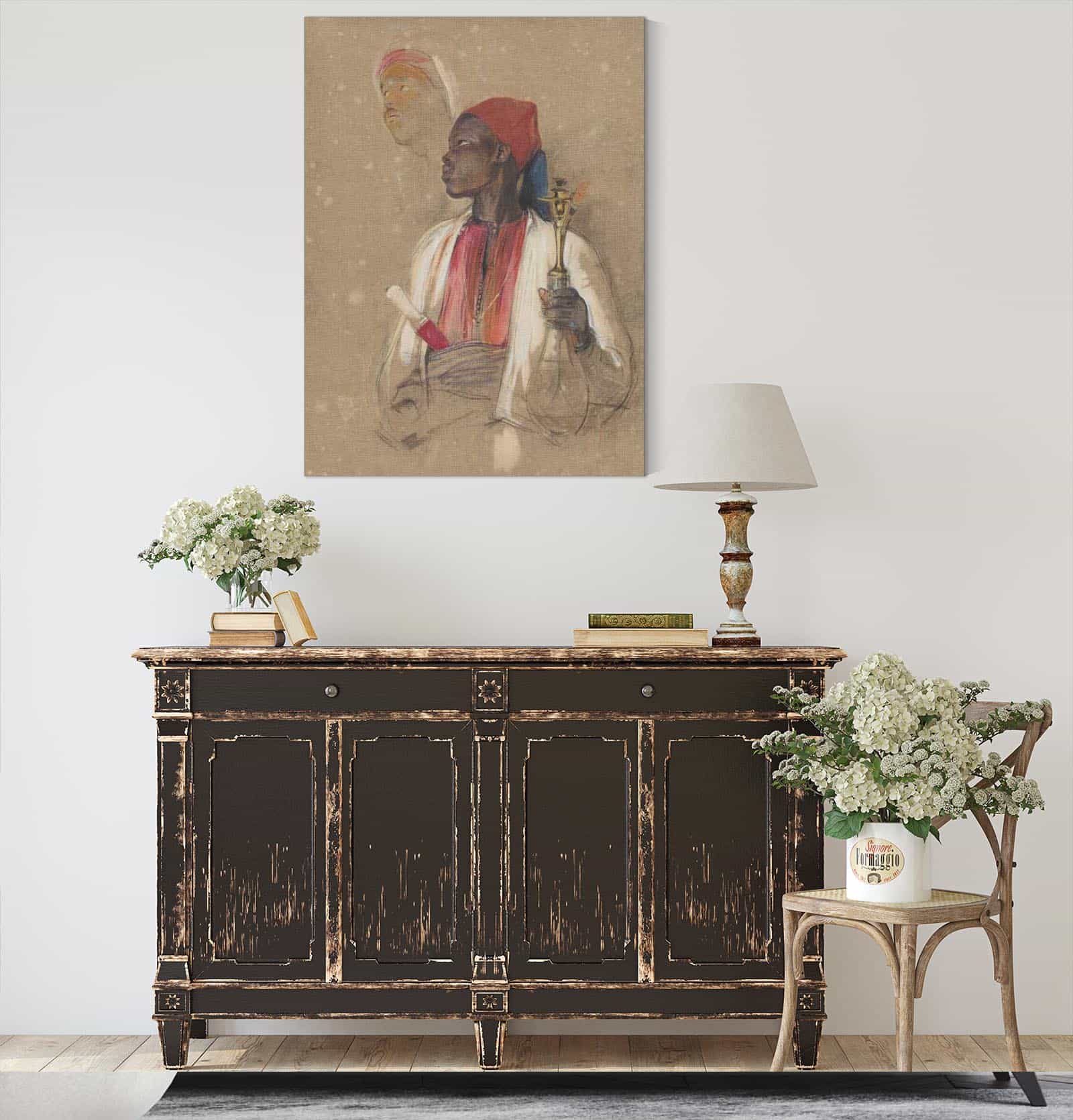Study For The Pipe Bearer   by John Frederick Lewis