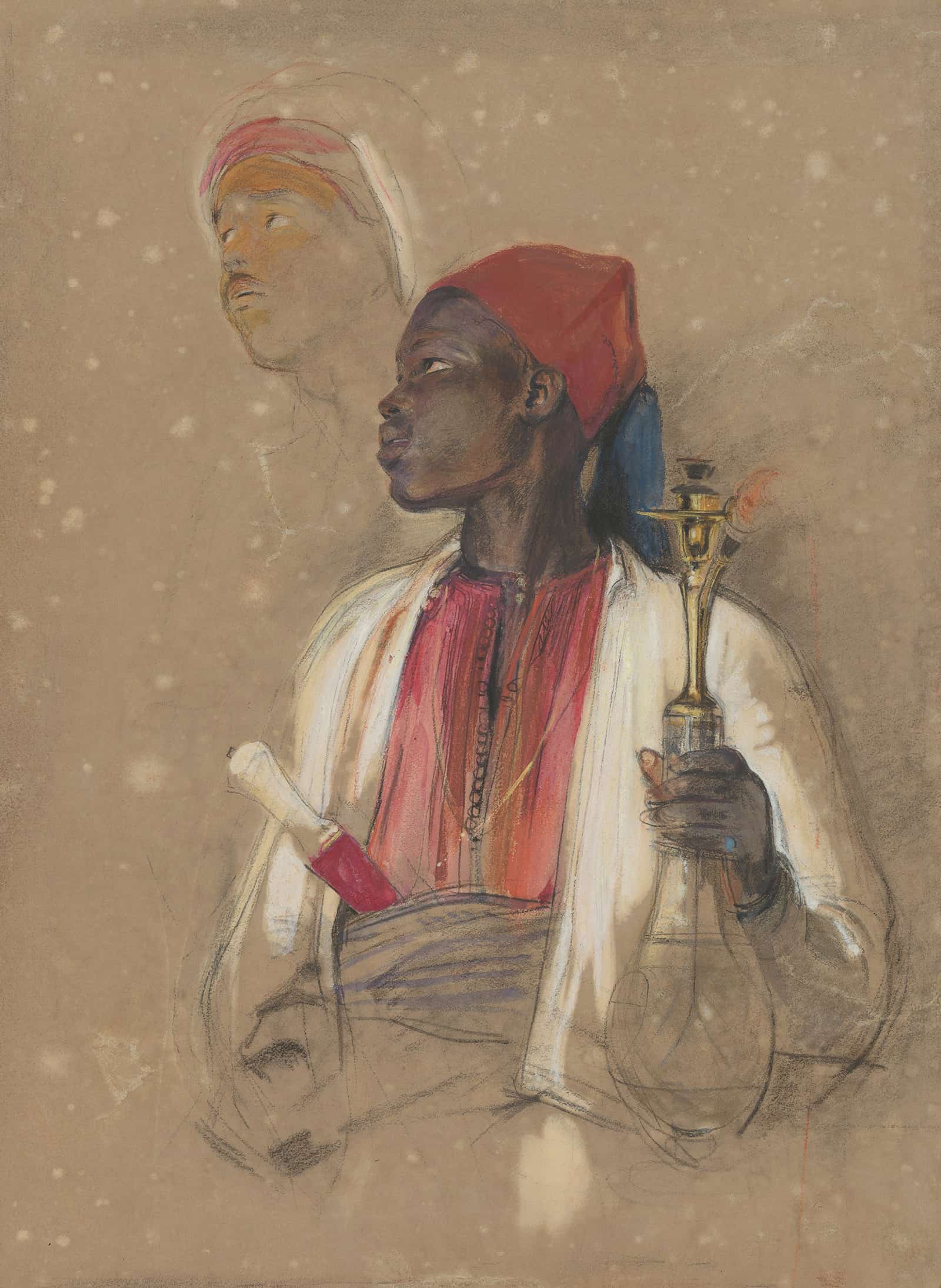 Study For The Pipe Bearer   by John Frederick Lewis