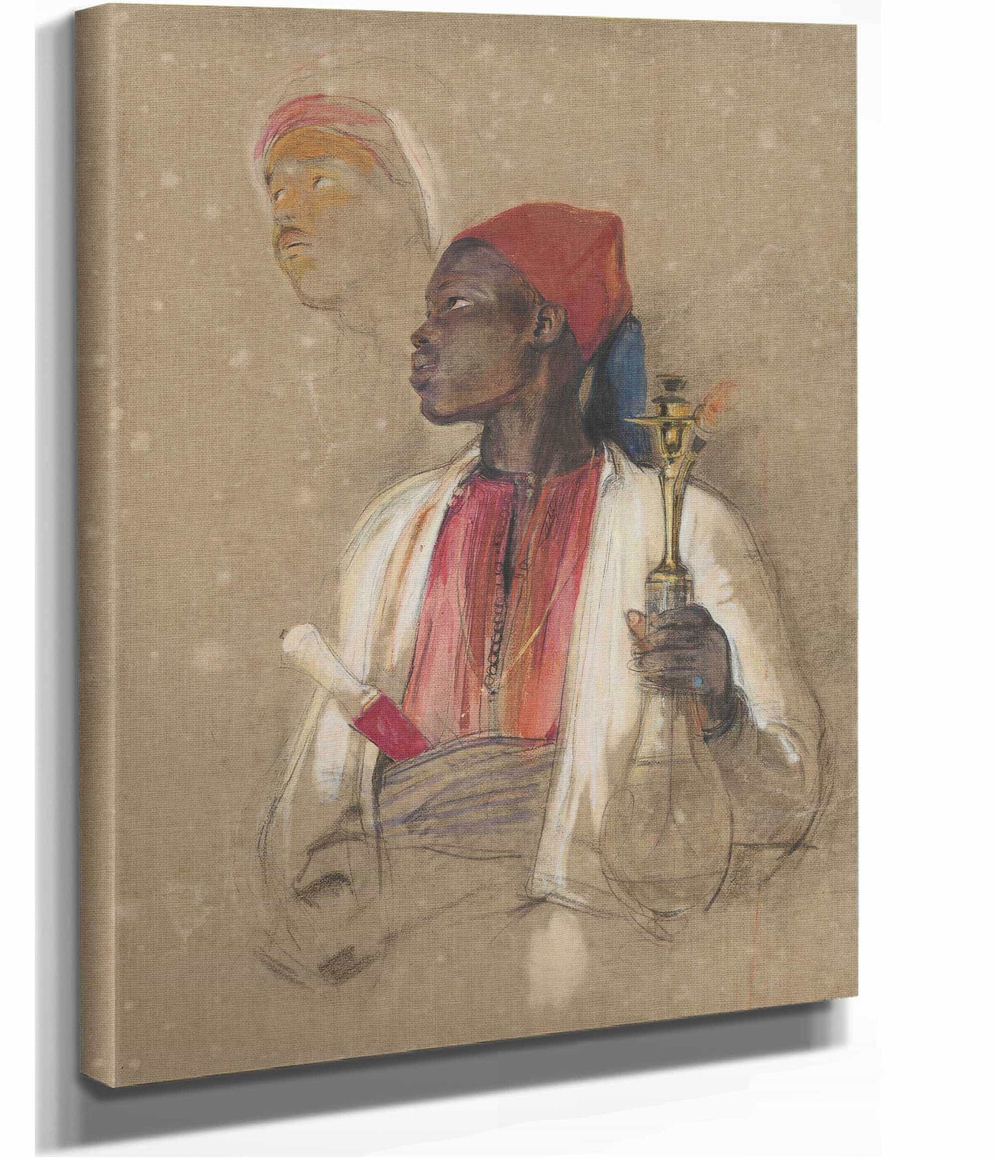 Study For The Pipe Bearer   by John Frederick Lewis