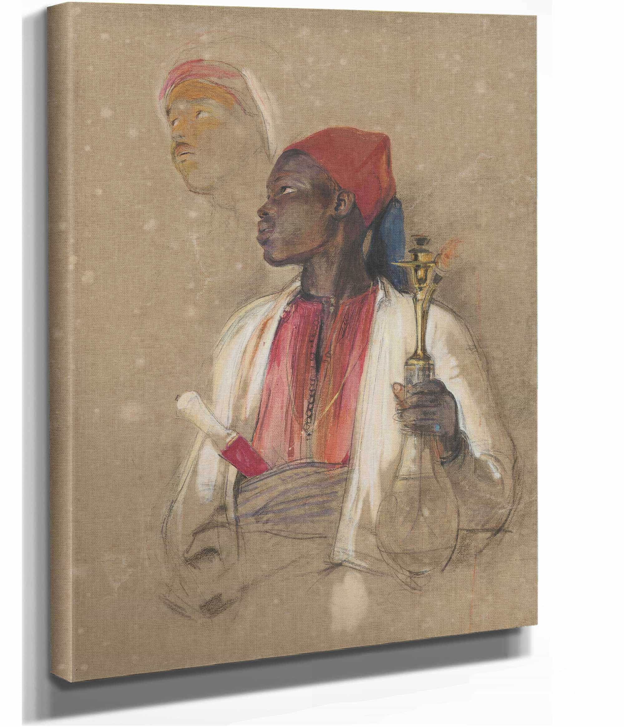 Study For The Pipe Bearer   by John Frederick Lewis
