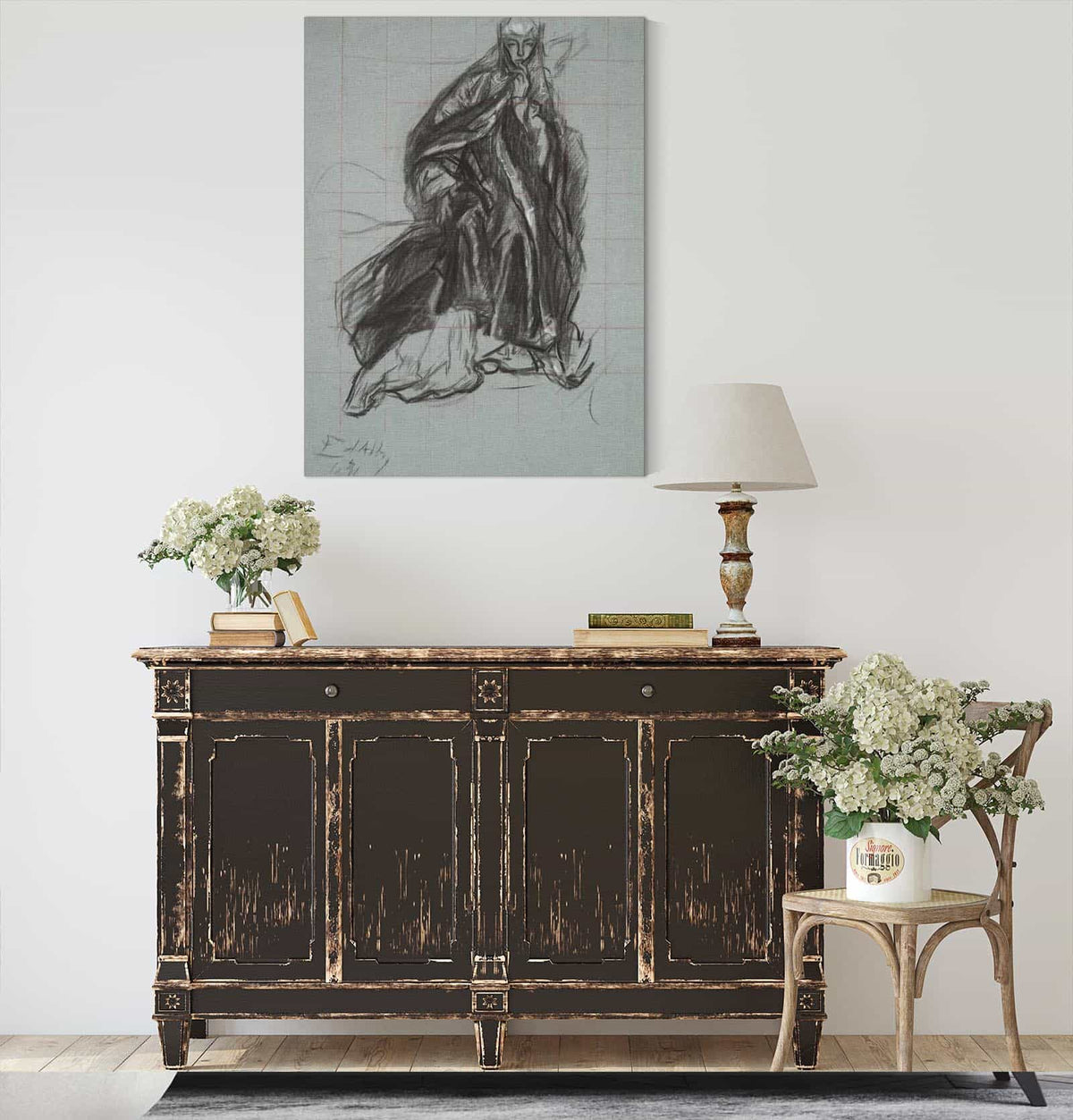 Study For The Queen From The Play Scene Hamlet Act Scene by Edwin Austin Abbey