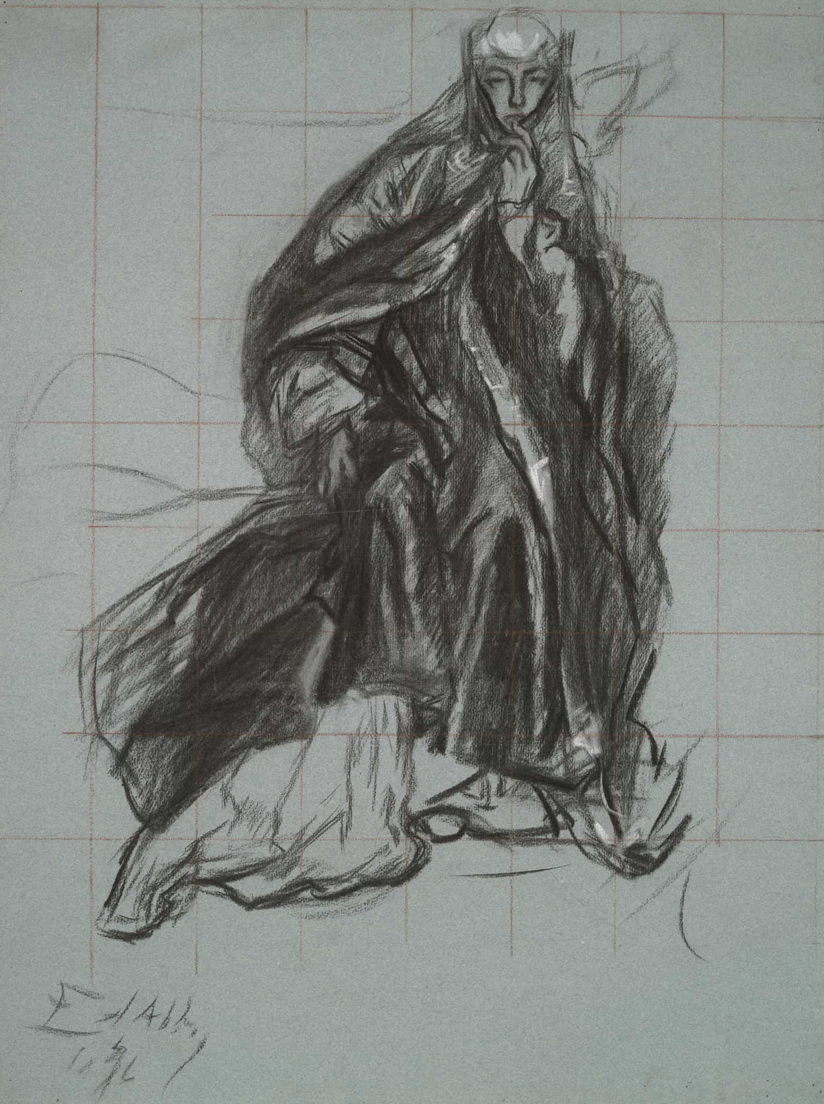 Study For The Queen From The Play Scene Hamlet Act Scene by Edwin Austin Abbey