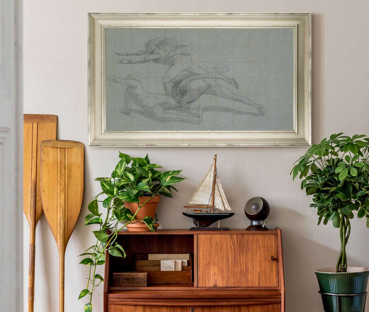 Study For The Siege Of Gibraltar Three Figures   by John Singleton Copley