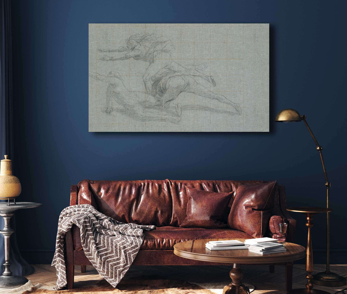 Study For The Siege Of Gibraltar Three Figures   by John Singleton Copley