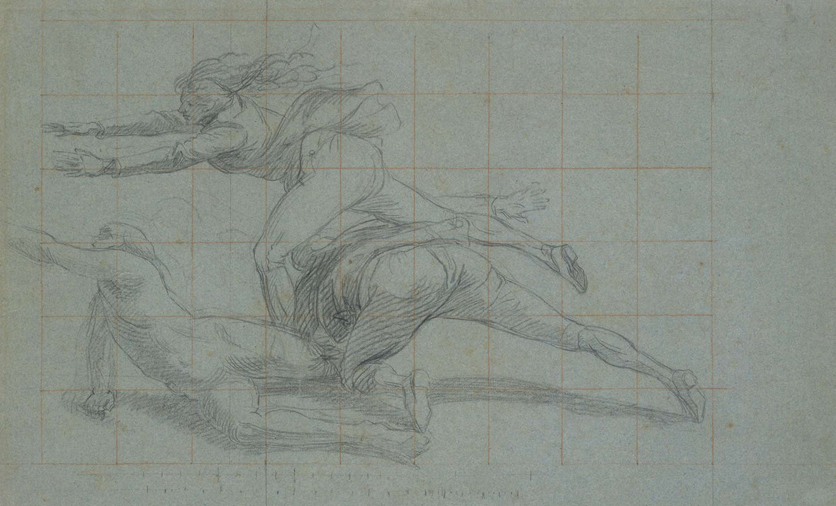 Study For The Siege Of Gibraltar Three Figures   by John Singleton Copley