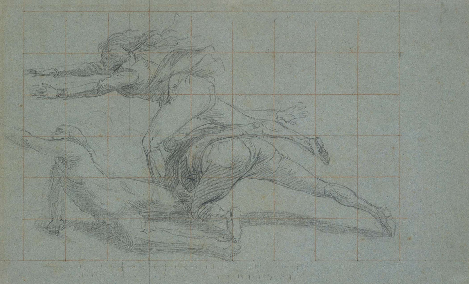 Study For The Siege Of Gibraltar Three Figures   by John Singleton Copley