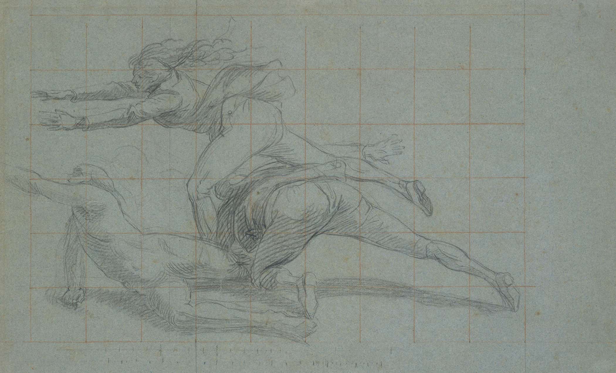 Study For The Siege Of Gibraltar Three Figures   by John Singleton Copley