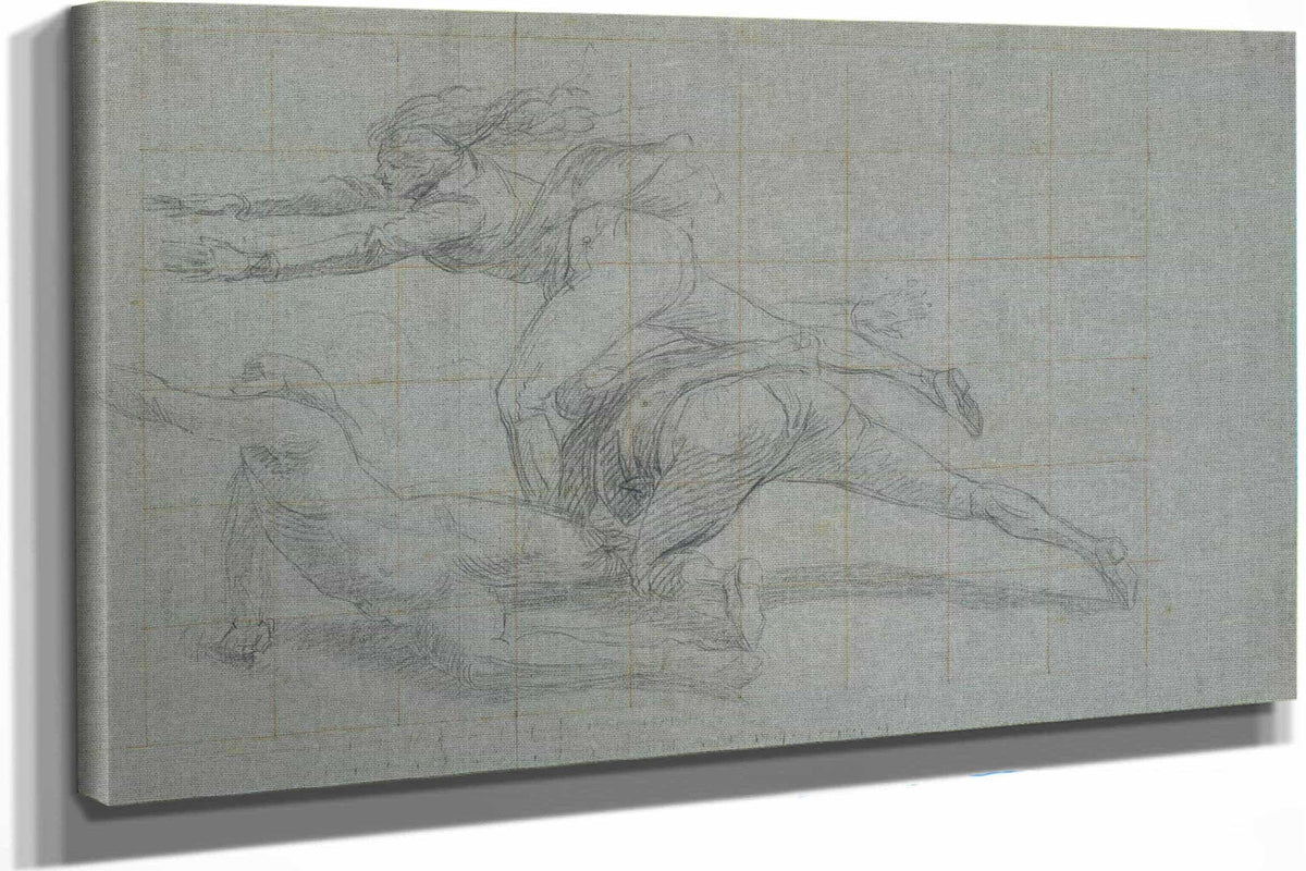 Study For The Siege Of Gibraltar Three Figures   by John Singleton Copley