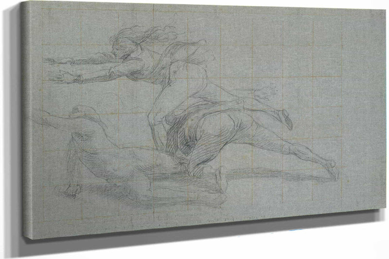 Study For The Siege Of Gibraltar Three Figures   by John Singleton Copley