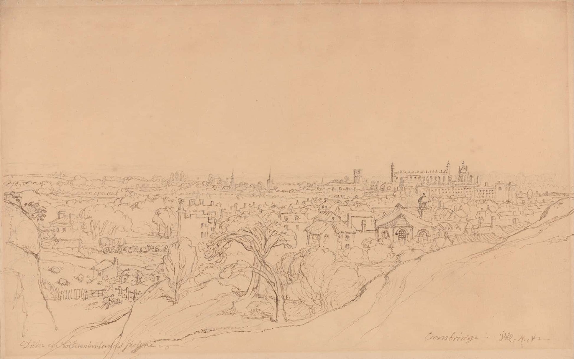 Study For The View Of Cambridge From Castle Hill by James Ward
