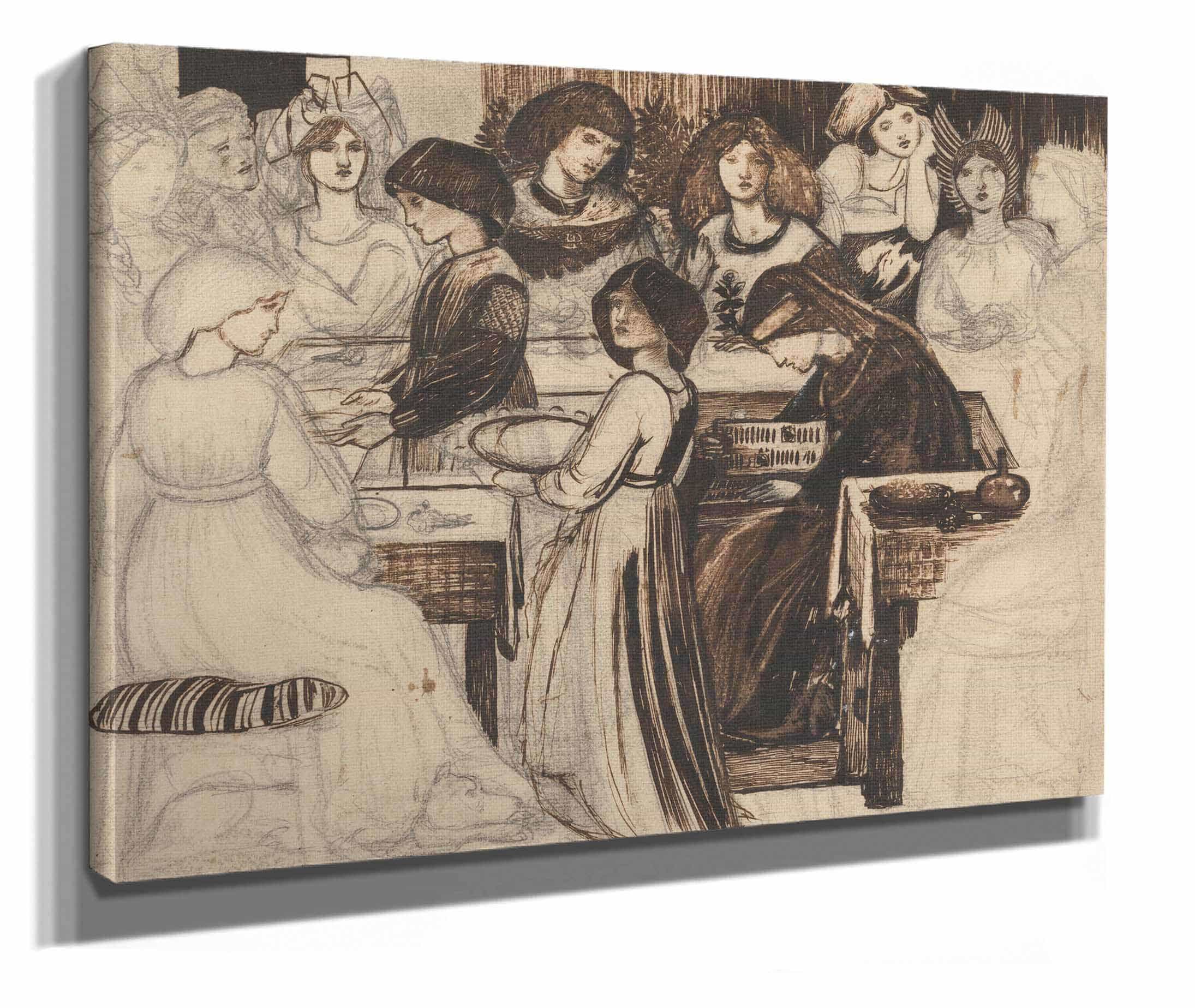 Study For The Wedding Feast Of Sir Degrevaunt by Sir Edward Coley Burne Jones