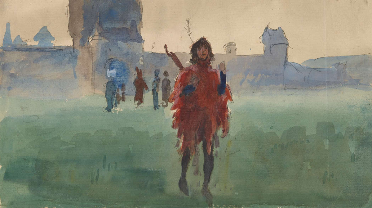 Study For Wandering Minstrel Oil Painting by Edwin Austin Abbey