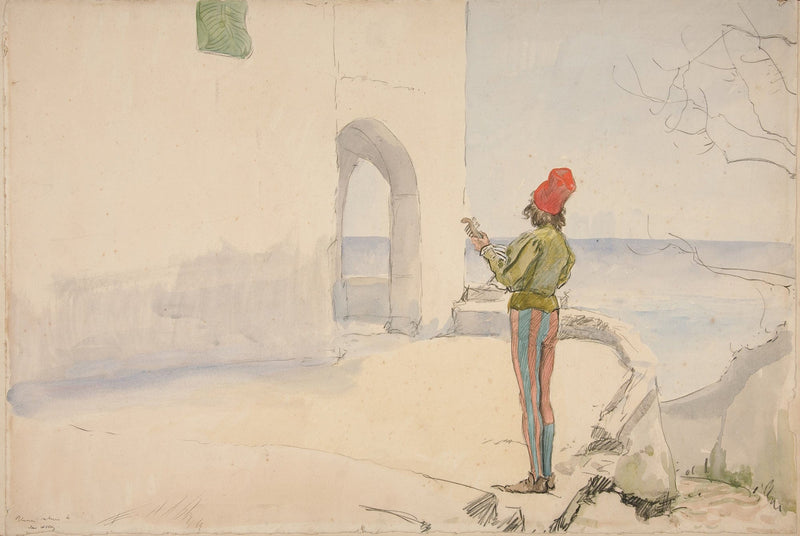 Study For Wandering Minstrel Oil Painting by Edwin Austin Abbey