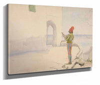 Study For Wandering Minstrel Oil Painting by Edwin Austin Abbey