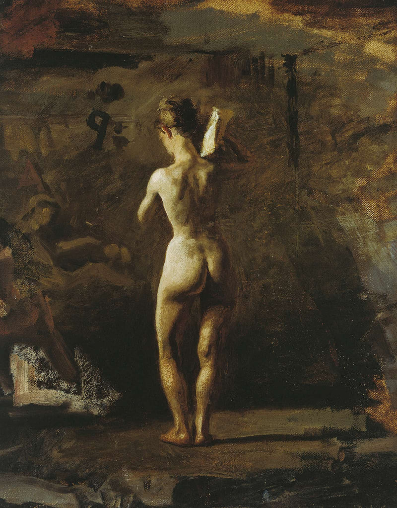 Study For William Rush Carving His Allegorical Figure Of The Schuylkill River by Thomas Eakins