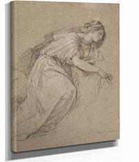 Study From Life Of A Kneeling Woman In Profile by Angelica Kauffmann