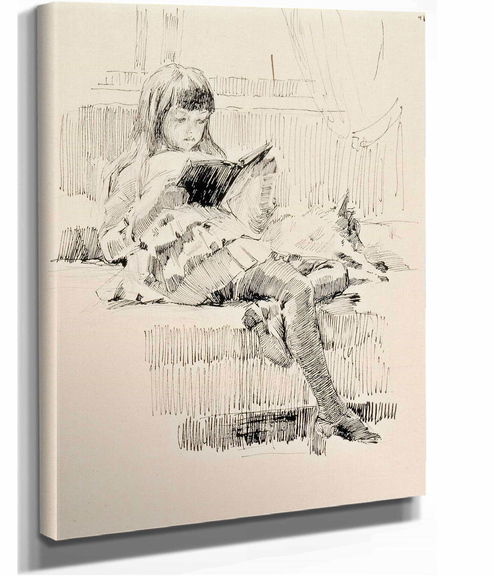 Study Good Friends by Albert Edelfelt
