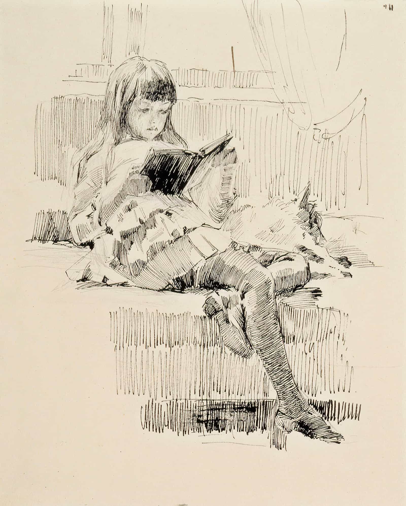 Study Good Friends by Albert Edelfelt
