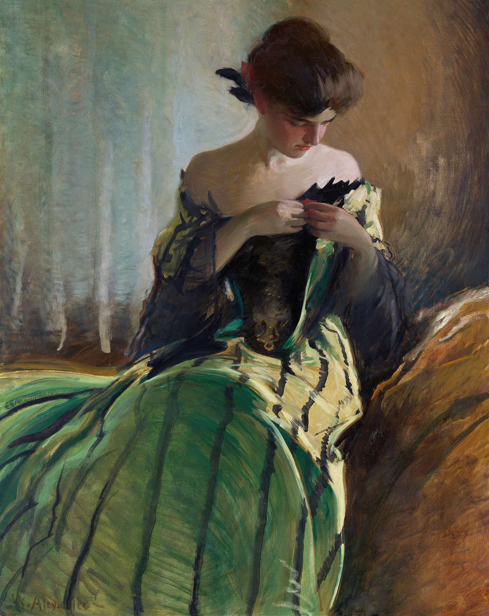 Study In Black And Green By by John White Alexander
