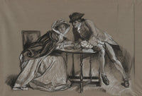 Study Lady And Gentleman In Conversation Across A Table by Edwin Austin Abbey